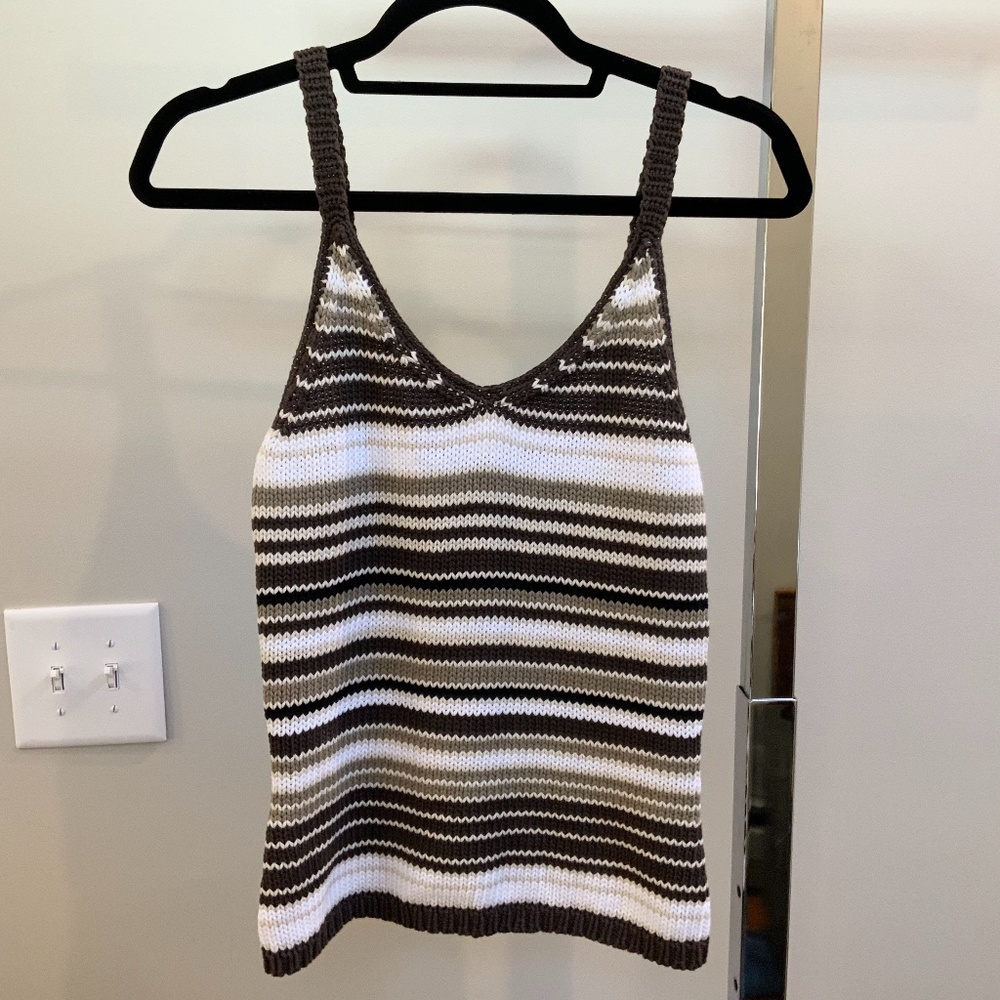 GAP Striped Sleeveless Tank Sweater Top.  …